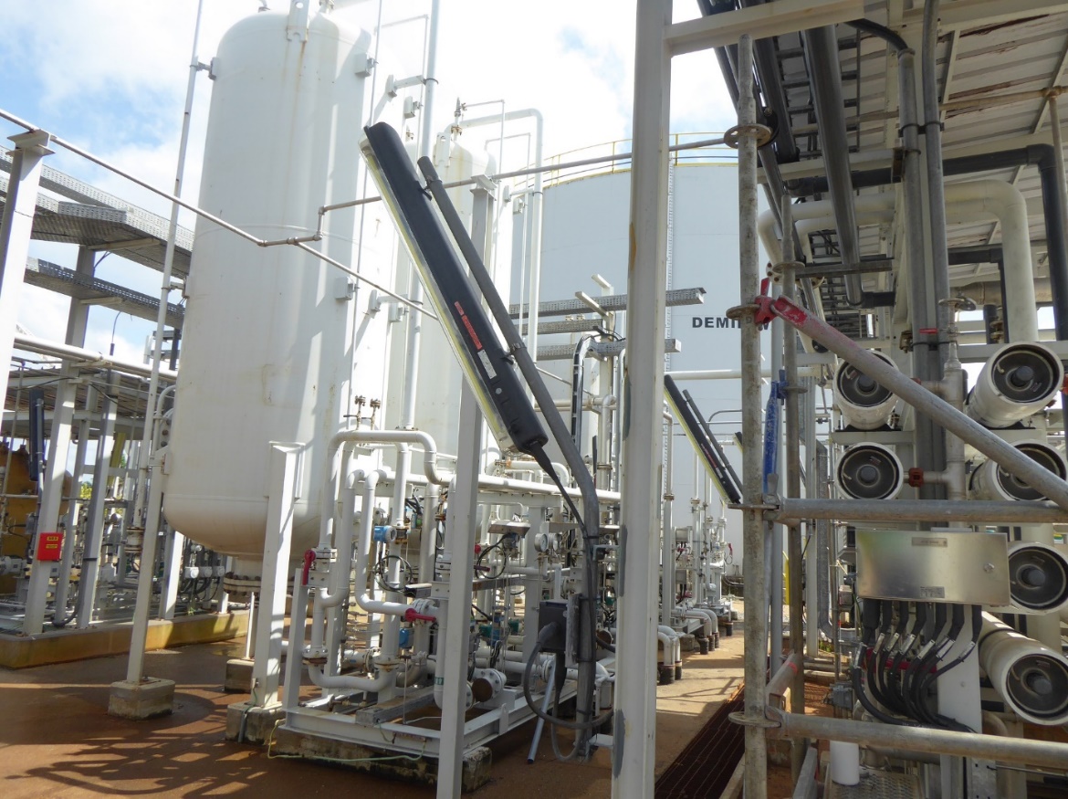 Demin water preparation plant